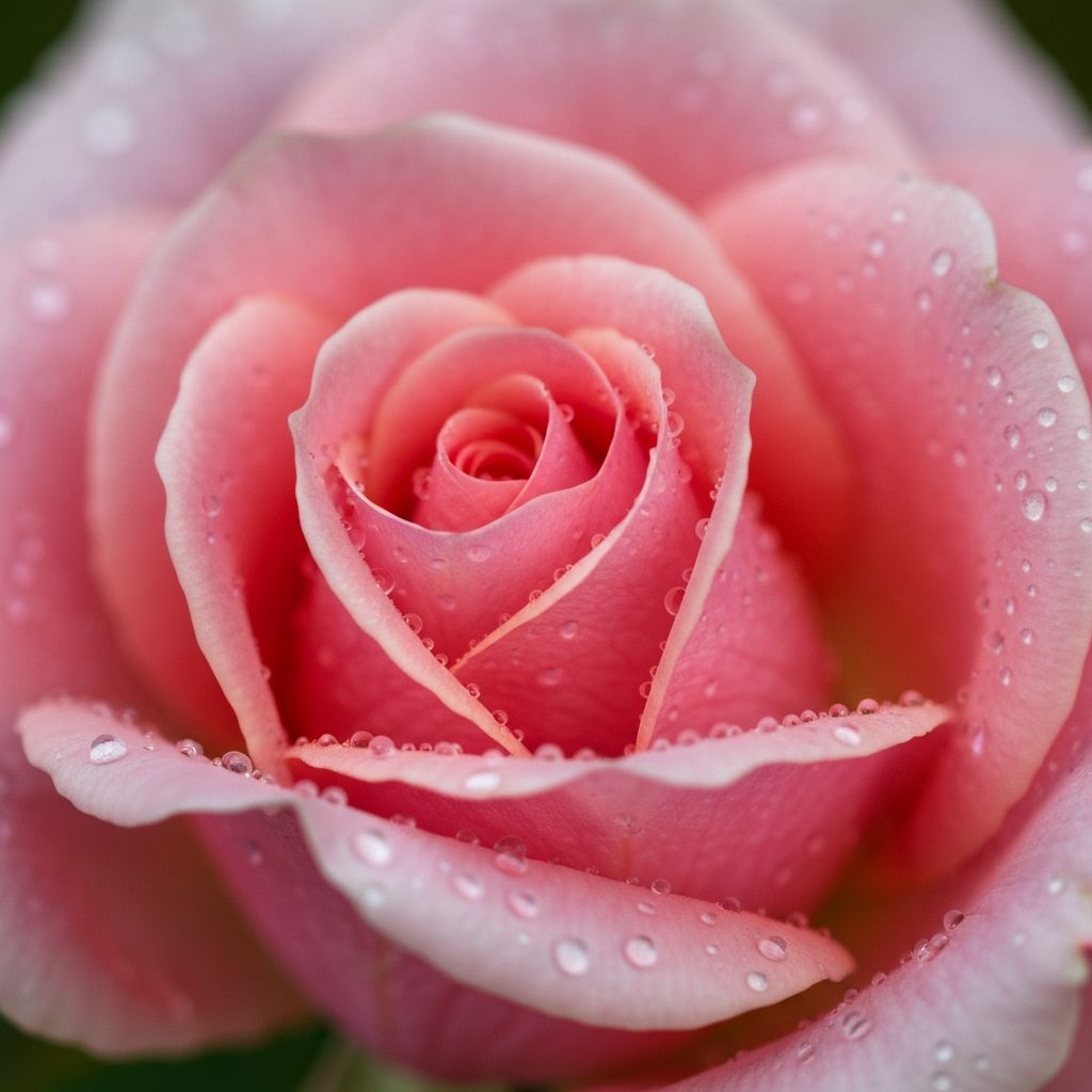 Pétalos de rosa con rocío